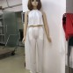 2016 New Summer Women White Pant Suit 2 Piece Set Women Sleeveless Halter Irregular Crop Top Sexy Evening Party Pants Suits