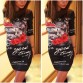 2016 spring and summer fashion women's clothing letter pattern women dress sexy dress multicolor printing party dresses