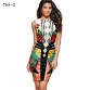 2017 Europe Fashion Floral India Bodycon Pencil Dress Women Casual Summer Dress Sexy Club Dresses womens clothing