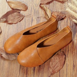 2017 Original Vintage Art handmade shoes Brand Genuine Leather Flats Women Shoes Shallow mouth Casual  Fashion Women Shoes z297
