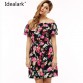 2017 fashion new Spring summer plus size women clothing floral print pattern casual dresses vestidos WC0472