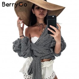 BerryGo Off shoulder ruffle white blouse Sexy cotton cool blouse shirt women Winter 2016 female strappy top tees blusas