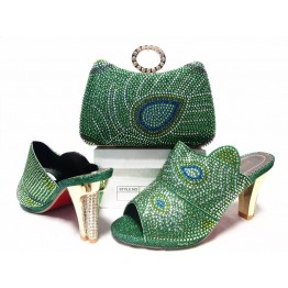 Fashion Elegant Italian shoes and bag set spike heels slingbacks pumps to match wedding dress women peep toes shoes in grey