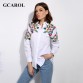 GCAROL 2017 Women Embroidry Floral Blouse Turn-Dowm Collar White Floral Shirt Oversize OL Fashion High Quality Tops FOr 4 Season32785858327
