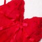 Lace Embroidery Red Baby Doll Sexy Lingerie Women Hot Sexy Solid V-Neck Transparent Erotic Lingerie Sexy Slit Sleepwear Pajamas