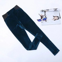 Moda Jihan Design New Soft Warm Velvet Women Pants Ankel Length Slim Low Elastic Waist Skinny Bottoming Trousers Female Clothing