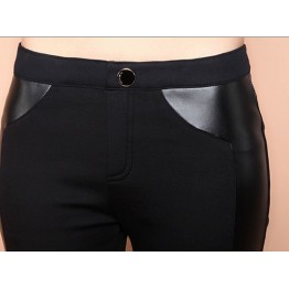 New 2016 autumn winter Women Pants Pu Leather Thick velvet stitching bottoming stretch Slim pencil pants Free shipping