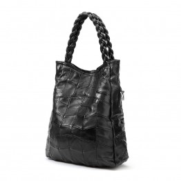 New 2017 Fashion Genuine Leather Women Handbag Patchwork Natural Sheepskin Shoulder Bag Famous Brand Women Bag Casual Tote sac