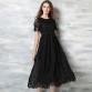 New Europe 2016 Spring Summer Women's Lace Openwork Long Dresses Bohemian Femme Casual Clothing Women Sexy Slim Party Dresses
