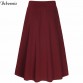  Plus Size Skirt Womens High Waisted Skirts With Pockets Bottoms Pleated Skirt Red Grey Black 2017 Summer Femme Casual Skirts