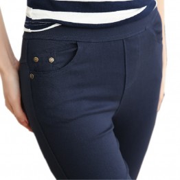 Plus Size Women's Pencil Pants Women Casual Capris White Black Navy Color Female Bottoming Pants Brand Slim Trousers PT021