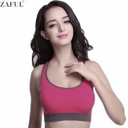 ZAFUL Hot Sale Women Multicolors Padded Top Active U-Neck Color Block Criss-Cross Gym Wear Crop Top Fitness Sport Bra for Women