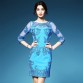 hot sale embroidery dress new 2017 spring summer High quality Women Clothing S XXL XXXL size Elegant Dress Elegant retro dresses